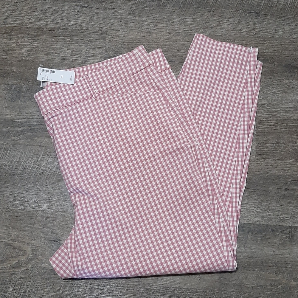 Penningtons Addition Elle Womens Checkered Pants Size 24 Brand New with Tags
